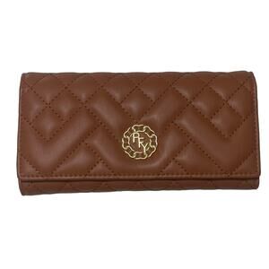 Titosha Perfect for You Quilted Long Wallet Brown Soft Faux Leather Fashion
